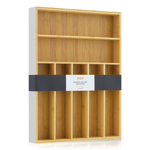 7-Slot Bamboo Drawer Organizer