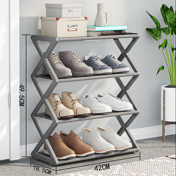 Dual-Layer X-Frame Shoe Organizer