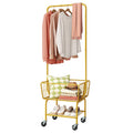 Gold Rolling Laundry Organizer with Rack