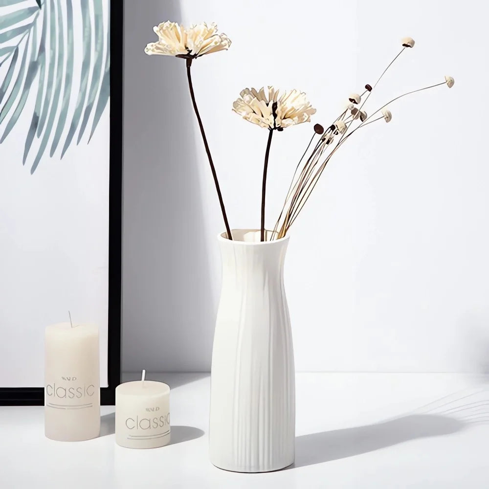 Nordic Plastic Vase Simple Small Fresh Flower Pot Storage Bottle For Flowers Living Room Modern Home Decorations Ornaments