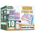Electro-Seal Vacuum Storage Bags 10-Pack with Pump